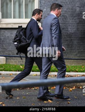 Londres, Royaume-Uni. 26 septembre 2024. James Timpson, ministre d'État chargé des prisons, de la probation et de la réduction de la récidive, sort du 10 Downing Street cet après-midi. Plus de 1000 prisonniers ont été libérés de prisons en Angleterre et au pays de Galles le 10 septembre pour réduire la surpopulation, mais il est apparu hier que plus de 30 avaient été libérés de manière incorrecte dans le cadre du programme de libération anticipée. Crédit : Imageplotter/EMPICS/Alamy Live News Banque D'Images