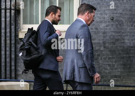 Londres, Royaume-Uni. 26 septembre 2024. James Timpson, ministre d'État chargé des prisons, de la probation et de la réduction de la récidive, sort du 10 Downing Street cet après-midi. Plus de 1000 prisonniers ont été libérés de prisons en Angleterre et au pays de Galles le 10 septembre pour réduire la surpopulation, mais il est apparu hier que plus de 30 avaient été libérés de manière incorrecte dans le cadre du programme de libération anticipée. Crédit : Imageplotter/EMPICS/Alamy Live News Banque D'Images