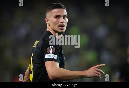 Istanbul, Turquie. 26 septembre 2024. Franjo Ivanovic, de l'Union, photographié lors d'un match de football entre la Fenerbahce SK turque et la Royale Union belge Saint-Gilloise à Istanbul, Turquie, le jeudi 26 septembre 2024, le jour de l'ouverture de la phase de Ligue du tournoi de l'UEFA Europa League. BELGA PHOTO VIRGINIE LEFOUR crédit : Belga News Agency/Alamy Live News Banque D'Images