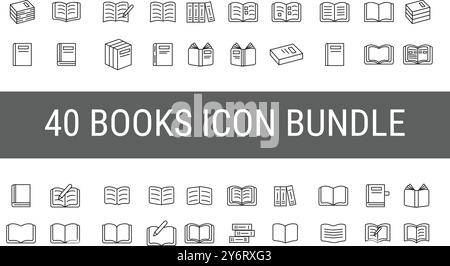 ensemble de livres icône bundle conception de concepts modernes Illustration de Vecteur