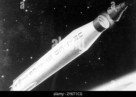 MISSILE GUIDÉ ET ROQUETTES MERCURE SE SÉPARE DE ATLAS 29 JANVIER 1962 Banque D'Images