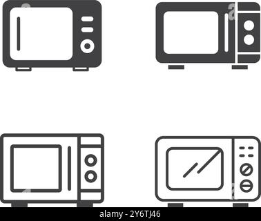Conception de logo d'illustration vectorielle d'icône de micro-ondes Illustration de Vecteur