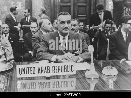 RÉPUBLIQUE ARABE UNIE LE PRÉSIDENT DE L'UAR, NASSER, À LA CONFÉRENCE À BELGRADE LE 3 SEPTEMBRE 1961 Banque D'Images