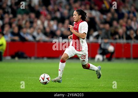 AMSTERDAM - Kian Fitz-Jim de l'Ajax lors du match de l'UEFA Europa League entre l'AFC Ajax Amsterdam et Besiktas JK au Johan Cruijff Arena le 26 septembre 2024 à Amsterdam, pays-Bas. ANP OLAF KRAAK Banque D'Images