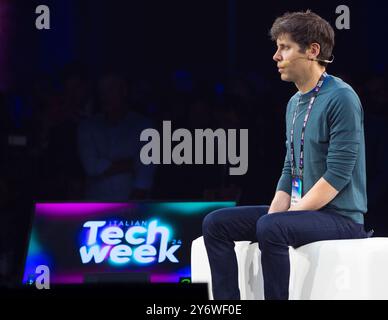 Turin, Italie. 26 septembre 2024. Sam Altman, entrepreneur américain (PDG d'OpenAI) à l'Italian Tech week 2024 crédit : Marco Destefanis/Alamy Live News Banque D'Images