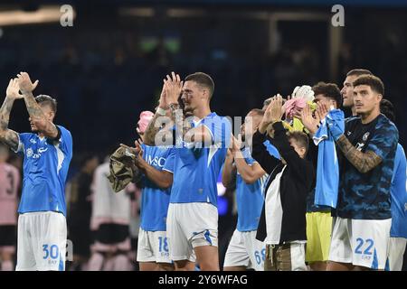 Napoli , Italie, 26 septembre ,2024 SSC Napoli se réjouit à la et de la Coupe d'Italie de Football Freccia Rossa entre SSC Napoli vs Palerme FC :Agostino Gemito/ Alamy Live News Banque D'Images