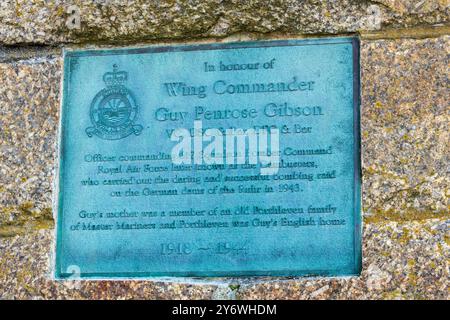 Le 80e anniversaire du commandant Guy Gibson du Dam Buster qui a perdu la vie pendant la seconde Guerre mondiale en tant que chef de l'escadron 617 et du Dam Buster. Banque D'Images