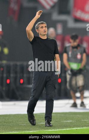 Stadio Olimpico, Rome, Italie. 26 septembre 2024. UEFA Europa League Football ; Roma versus Athletic Club ; Ernesto Valverde entraîneur-chef de l'AC Bilbao crédit : action plus Sports/Alamy Live News Banque D'Images