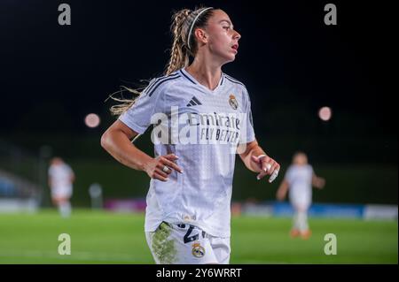 Madrid, Madrid, Espagne. 26 septembre 2024. Athenea del Castillo du Real Madrid vu lors du match de 2e tour de 2e manche de la Ligue des champions féminine de l'UEFA entre le Real Madrid et le Sporting CP à l'Estadio Alfredo Di Stefano le 26 septembre 2024 à Madrid, Espagne. (Crédit image : © Alberto Gardin/ZUMA Press Wire) USAGE ÉDITORIAL SEULEMENT! Non destiné à UN USAGE commercial ! Banque D'Images