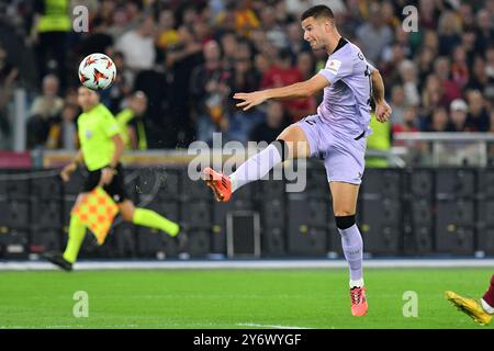 Rome, Latium. 26 septembre 2024. Gorka Guruzeta lors du premier tour de qualification de la Ligue Europa - match de 1ère manche entre Roma et Athletic Bilbao au stade Olympique, Italie, le 26 septembre 2024. AllShotLive Credit : Sipa USA/Alamy Live News Banque D'Images