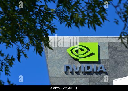 Le siège social original de Nvidia Corporation à Silicon Valley, Santa Clara CA Banque D'Images