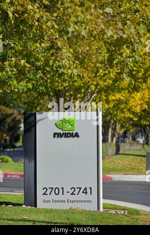 Le siège social original de Nvidia Corporation à Silicon Valley, Santa Clara CA Banque D'Images