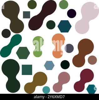 Conception de formes simples et colorées Illustration de Vecteur