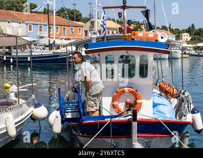 Fiscardo, à la pointe nord de Keflalonia, Grèce Banque D'Images