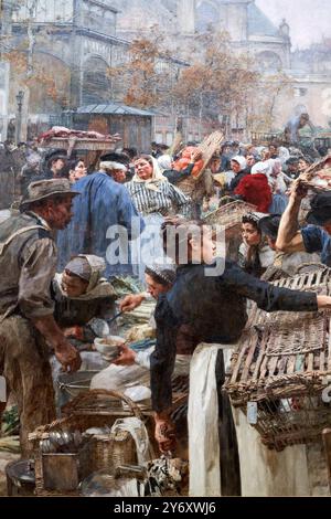 Détail, les Halles, 1895, Léon Lhermitte, (Mont-Saint-Père, Aisne, 1844 - Paris, 1925), petit Palais, Musée des Beaux-Arts de la ville de Paris, Musée des Beaux-A. Banque D'Images