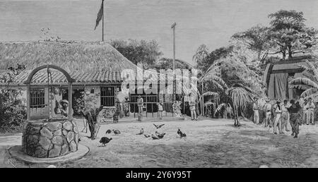 Cuba. Le gouverneur civil de la Havane, inspiré par le succès d'une œuvre caritative menée à la mi-1883 par la grande colonie asturienne qui vivait et travaillait à la Havane, a promu la célébration d'un autre événement similaire sous le nom de 'Gran Romería de San Cristóbal' en faveur de la 'Real Casa de Beneficencia y Maternidad de la Habana' (la Maison Royale de la Charité et maternité de la Havane), les 24, 25 et 26 novembre 1883. Il a eu lieu au même endroit où la célébration populaire organisée par les Asturies a eu lieu, dans le champ du 'Club Almendares' et sur la Pa immédiate Banque D'Images