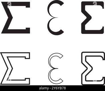 Sigma icône mathématique illustration Design Illustration de Vecteur