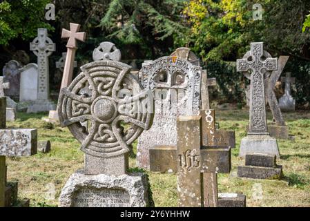 Pierres tombales dans le cimetière Holywell, Oxford Banque D'Images