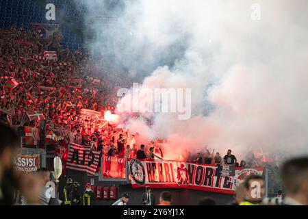 26 septembre 2024, Stadio Olimpico, Roma, Italie ; UEFA Europa League Football ; Roma versus Athletic Club Bilbao ; supporters de Bilbao Banque D'Images