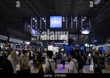 Chiba, Japon. 26 septembre 2024. Stand Intel au Tokyo Game Show 2024. (Photo de Stanislav Kogiku/SOPA images/Sipa USA) crédit : Sipa USA/Alamy Live News Banque D'Images