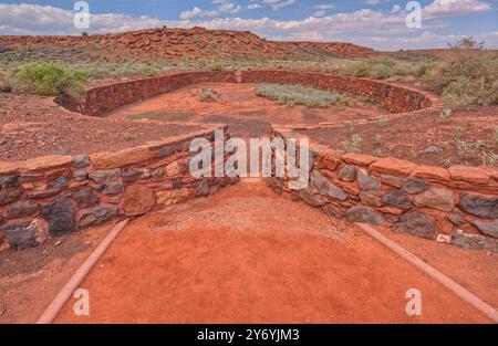 Entrée au court de balle des ruines de Wupatki Pueblo en Arizona Banque D'Images