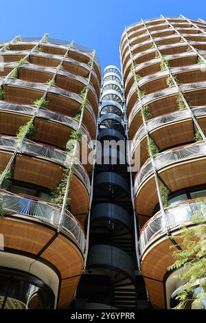 Archiecture moderne. Arbres en bois Monaco 2 Banque D'Images