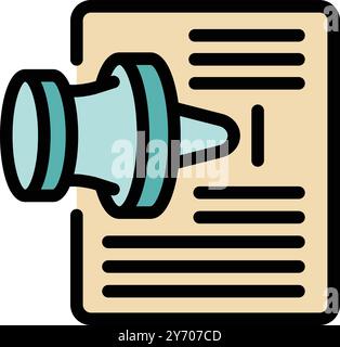 Pictogramme de fixation d'icône de document papier pour la présentation de conception liée à l'éducation et aux affaires Illustration de Vecteur