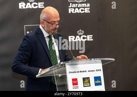 Madrid, Madrid, Espagne. 27 septembre 2024. IGNACIO FERNÃÂNDEZ nuevo Director del Circuito Jarama RACE. (Crédit image : © Oscar Manuel Sanchez/ZUMA Press Wire) USAGE ÉDITORIAL SEULEMENT! Non destiné à UN USAGE commercial ! Banque D'Images