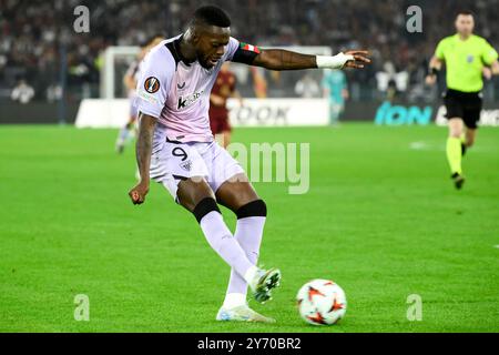 Inaki Williams de l'Athletic Club Bilbao en action lors du match de football de l'Europa League entre L'AS Roma et l'Athletic Club Bilbao au stade Olimpico à Rome (Italie), le 26 septembre 2024. Banque D'Images