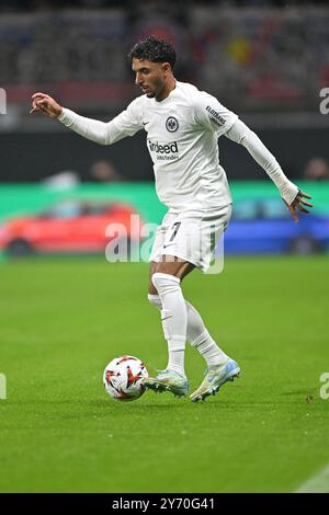 Francfort, Allemagne. 26 septembre 2024. Fussball UEFA Europa League 1. Spieltag Eintracht Frankfurt - Viktoria Pilsen AM 26.09.2024 im Deutsche Bank Park in Frankfurt Omar Marmoush ( Francfort ) Foto : Revierfoto crédit : ddp Media GmbH/Alamy Live News Banque D'Images