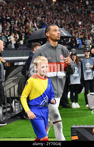 Francfort, Allemagne. 26 septembre 2024. Fussball UEFA Europa League 1. Spieltag Eintracht Frankfurt - Viktoria Pilsen AM 26.09.2024 im Deutsche Bank Park in Frankfurt Hugo Ekitike ( Francfort ) Foto : Revierfoto crédit : ddp Media GmbH/Alamy Live News Banque D'Images