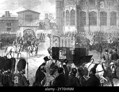 Mariage royal de la princesse Louise et de John Campbell , marquis de Lorne le 21 mars 1871 quittant la chapelle St George , Windsor Princesse Louise, duchesse d'Argyll, Virginie, ci, GCVO, GBE, RRC, GCStJ (Louise Caroline Alberta ; 18 mars 1848 - 3 décembre 1939) était le sixième enfant et la quatrième fille de la reine Victoria et du Prince Albert. John George Edward Henry Douglas Sutherland Campbell, 9e duc d'Argyll, KG, KT, GCMG, GCVO, VD, PC (6 août 1845 - 2 mai 1914), généralement mieux connu sous le titre de courtoisie de marquis de Lorne, par lequel il était connu entre 1847 et 1900, était un noble britannique Banque D'Images