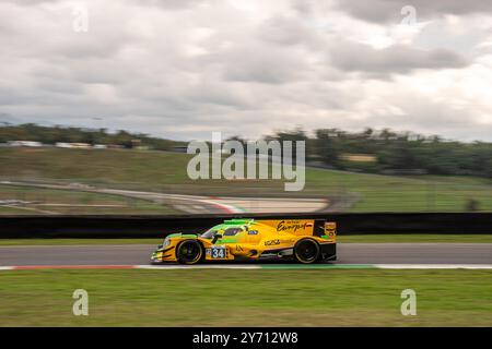 Mugello, Italie. 27 septembre 2024. Sebastian ALVAREZ (MEX), Vladislav LOMKO (FRA), Tom DILLMANN (FRA) d'une COMPÉTITION INTER EUROPOL sur un Oreca 07 - Gibson en action lors d'un essai libre 1 d'ELMS à Imola pendant ELMS - 4 heures de Mugello, course d'Endurance à Mugello, Italie, septembre 27 2024Credit : Agence photo indépendante/Alamy Live News Banque D'Images