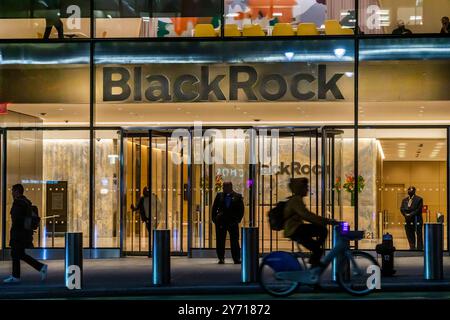 Le 50 Hudson Yards New York siège de la société de gestion de placements BlackRock le mercredi 25 septembre 2024. (© Richard B. Levine) Banque D'Images