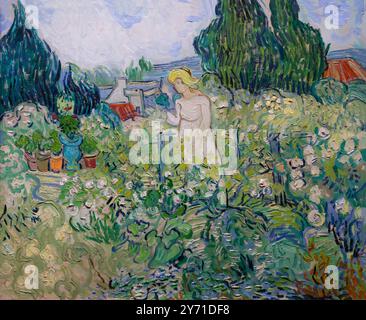 Mademoiselle Gachet dans son jardin à Auvers-sur-Oise, Marguerite Gachet dans le jardin, Vincent van Gogh, 1890, Banque D'Images