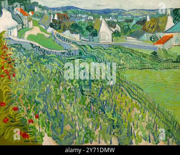 Vignobles à Auvers-sur-Oise, Vincent van Gogh, 1890, Banque D'Images
