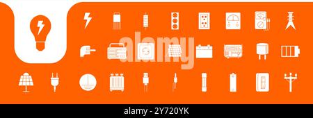 vecteur de conception de collection d'ensemble d'icônes de service électrique Illustration de Vecteur
