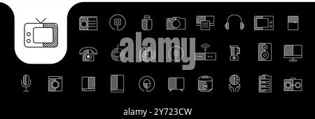 conceptions vectorielles d'icône de ligne électronique de maison Illustration de Vecteur