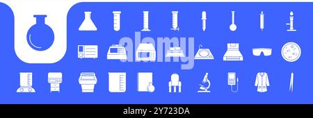 conceptions vectorielles d'icône d'outils scientifiques de laboratoire Illustration de Vecteur