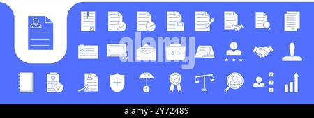 conception vectorielle d'icône de contrat de document Illustration de Vecteur