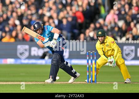 Londres, Royaume-Uni. 27 septembre 2024. Jamie SMITH de l'Angleterre battant lors de la troisième Metro Bank One Day International England v Australia à Lords, Londres, Royaume-Uni, 27 septembre 2024 (photo par Mark Dunn/News images) à Londres, Royaume-Uni le 27/09/2024. (Photo de Mark Dunn/News images/SIPA USA) crédit : SIPA USA/Alamy Live News Banque D'Images