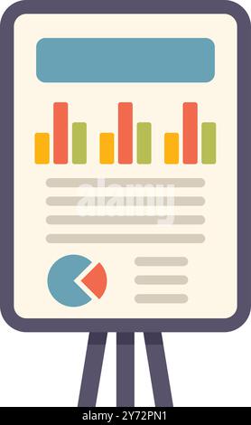 Whiteboard affiche des données commerciales statistiques avec des graphiques et des graphiques Illustration de Vecteur