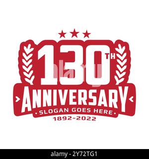 modèle de conception de logo anniversaire de 130 ans. logotype de célébration du 130e anniversaire. Vecteur et illustration Illustration de Vecteur