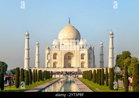 Taj Mahal, mausolée, UNESCO World Heritage Site, Agra, Uttar Pradesh, Inde Banque D'Images