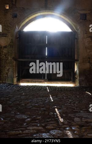 La grange médiévale de la dîme à Great Coxwell, Oxfordshire Banque D'Images