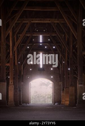 La grange médiévale de la dîme à Great Coxwell, Oxfordshire Banque D'Images