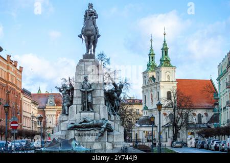 CRACOVIE, POLOGNE - 21 DÉCEMBRE 2023 : marche dans la vieille ville de Cracovie, Pologne le 21 décembre 2023 Banque D'Images