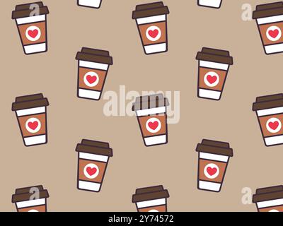 Motif verre de café. Illustration vectorielle. Illustration de Vecteur