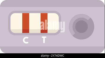 Cassette de test rapide de l’antigène présentant un résultat positif avec deux lignes rouges indiquant la présence d’antigènes covid 19 Illustration de Vecteur