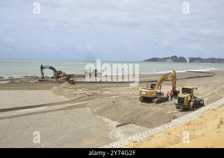 Septembre 27, 2024, Natal, Rio Grande do Norte, Brésil : NATAL (RN), 09/27/2024 - TRAVAUX/Natal HALL/PLAGE - L'hôtel de ville de Natal RN, isole Morro do Careca en raison du risque d'effondrement, les travaux d'agrandissement de la plage de Ponta Negra doivent être livrés dans les 90 jours, l'après-midi de ce vendredi 27 septembre 2024. (Foto : JosÃƒ © Aldenir/Thenews2/Zumapress) (crédit image : © Jose Aldenir/TheNEWS2 via ZUMA Press Wire) USAGE ÉDITORIAL SEULEMENT! Non destiné à UN USAGE commercial ! Banque D'Images